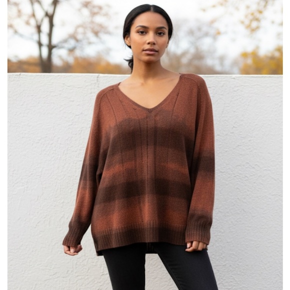 Raquel Allegra Shredded Ombre 100% Cashmere Sweater - Picture 1 of 6